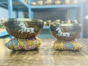 Fire Horse Set of 2: 9 Inch and 6 Inch Handpainted Set