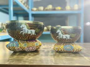 Fire Horse Set of 2: 9 Inch and 6 Inch Handpainted Set