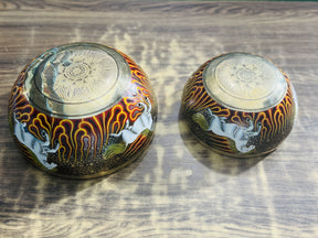 Fire Horse Set of 2: 9 Inch and 6 Inch Handpainted Set