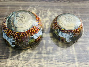 Fire Horse Set of 2: 9 Inch and 6 Inch Handpainted Set