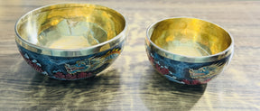 Flower Dragon Set of 2: 9 Inch and 6 Inch Handpainted Set