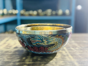 Flower Dragon Set of 2: 9 Inch and 6 Inch Handpainted Set