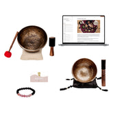 Tibetan Sounds Sanctuary Bundle: Set Of Resonant Bowls, 12 & 6 Inch Handmade Bronze Bowls And Digital Course