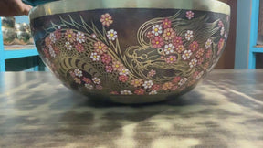The Flower Dragon. 9 Inch Hand-Painted Singing Bowl. Spring Edition