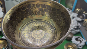 The Bee Bowl: 10 Inch Diameter Bell Bronze Handmade Singing Bowl