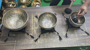 The Ohm Deep Rim Bronze Trio: 12in, 8.5in, 6in Extra Thick Rim Three Bowl Set