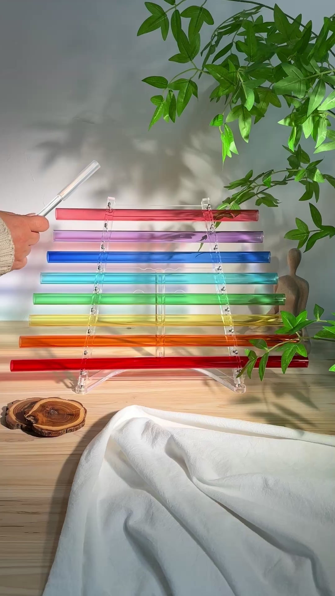 8-Note 432Hz Crystal Harp (C Major Scale Rainbow Special)