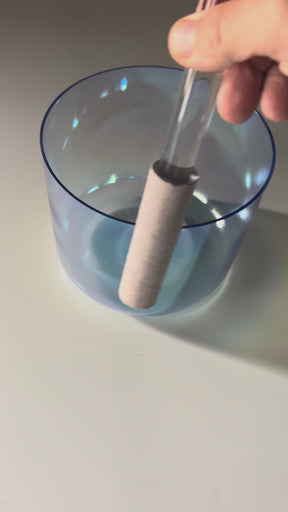 272hz (C#4) Fused Quartz Singing Bowl: Limited Edition Blue