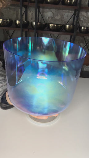 272hz (C#4) Fused Quartz Singing Bowl: Limited Edition Blue