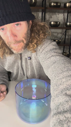 272hz (C#4) Fused Quartz Singing Bowl: Limited Edition Blue