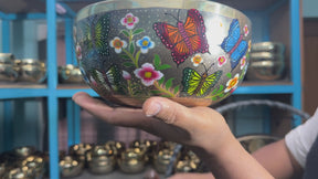 The Butterfly I 8.5 Inch Hand-Painted Singing Bowl. Limited Edition Spring 2026 Run