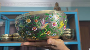 The Hummingbird's Garden. 8.5 Inch Hand-Painted Singing Bowl. Limited Edition Run