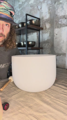 272hz C# Perfect Pitch Frosted Crystal Bowl: The Drone Bowl