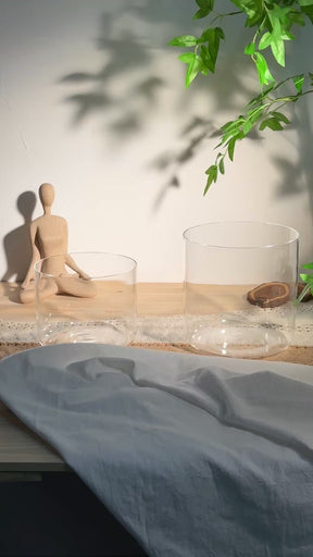 Prism Series Duo 7.5" I G3 and 6.5" I D4 Fused Quartz Crystal Singing Bowl Set