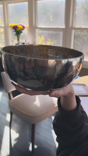 7.5 Inch Silver and Gold Bowl: Limited Run Handmade Bronze Singing Bowl
