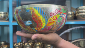 The Dancing Water Bowl I 9 Inch Hand-Painted Singing Bowl I Limited Edition Run.
