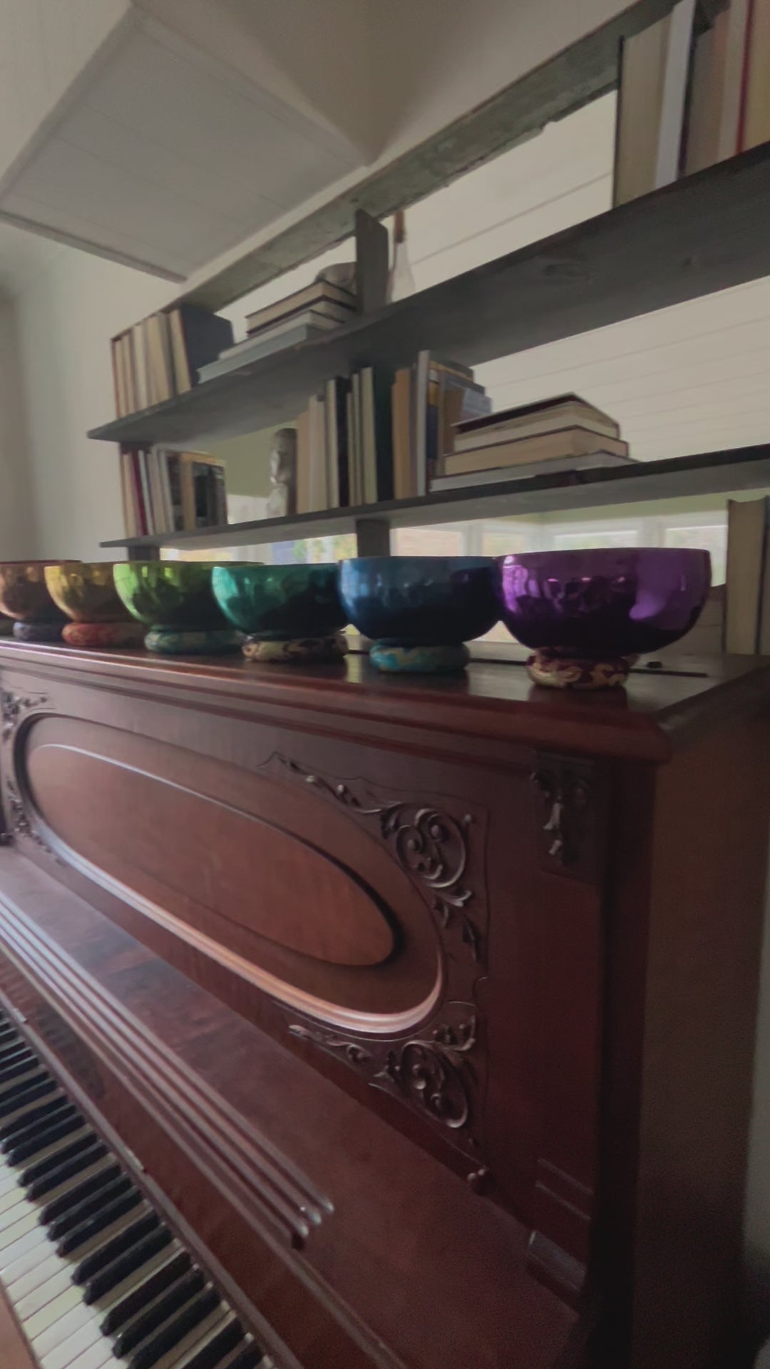 Colorized 7 Chakra Singing Bowl Set - 3rd Octave - 6" to 11" in Size