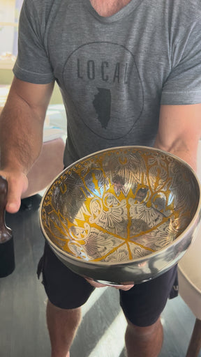 7.5 Inch Silver and Gold Bowl: Limited Run Handmade Bronze Singing Bowl