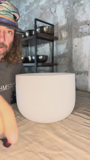 272hz C# Perfect Pitch Frosted Crystal Bowl: The Drone Bowl