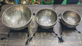 The Ohm Deep Rim Bronze Trio: 12in, 8.5in, 6in Extra Thick Rim Three Bowl Set