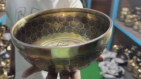 The Bee Bowl: 10 Inch Diameter Bell Bronze Handmade Singing Bowl