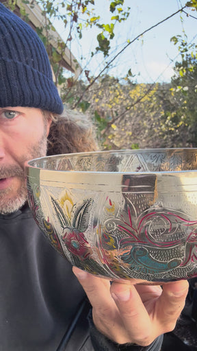 The Lumina: 8 Inch Handmade Singing Bowl With MicroEtchings
