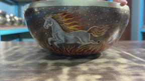 Fire Horse Set of 2: 9 Inch and 6 Inch Handpainted Set