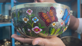 The Butterfly I 8.5 Inch Hand-Painted Singing Bowl. Limited Edition Spring 2026 Run