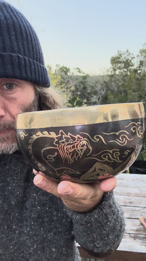 The Winter Dragon Singing Bowl: 6 Inch One Time Release Handmade Bronze Singing Bowl
