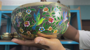 The Hummingbird's Garden. 8.5 Inch Hand-Painted Singing Bowl. Limited Edition Run