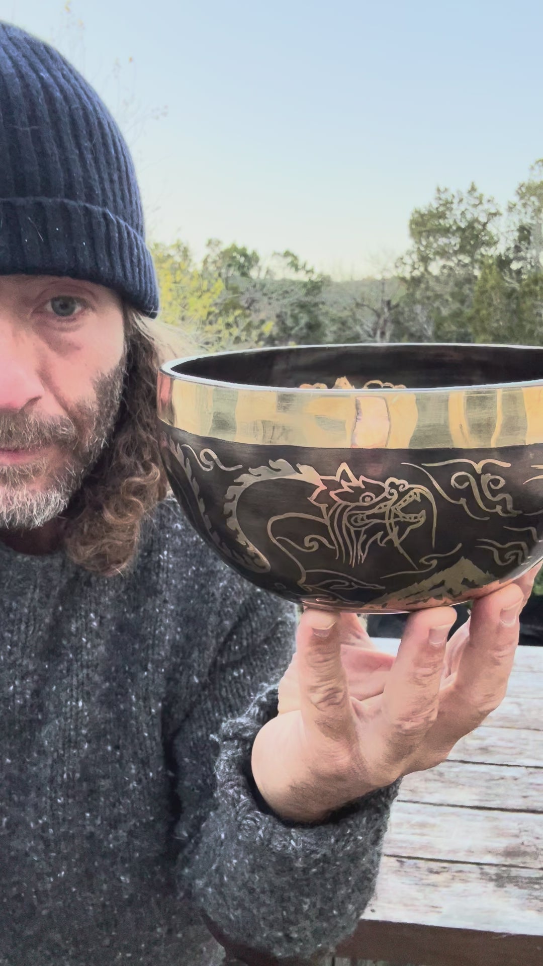 The Winter Dragon Singing Bowl: 6 Inch One Time Release Handmade Bronze Singing Bowl