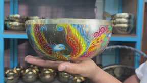 The Dancing Water Bowl I 9 Inch Hand-Painted Singing Bowl I Limited Edition Run.