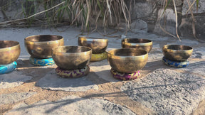 4th Octave C Major Scale: 7 Bronze Singing Bowls Set