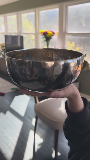 7.5 Inch Silver and Gold Bowl: Limited Run Handmade Bronze Singing Bowl