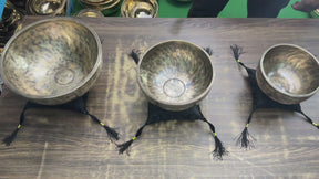 The Ohm Deep Rim Bronze Trio: 12in, 8.5in, 6in Extra Thick Rim Three Bowl Set