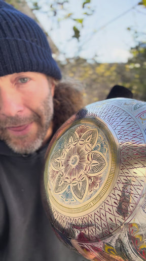 The Lumina: 8 Inch Handmade Singing Bowl With MicroEtchings