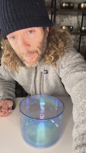 272hz (C#4) Fused Quartz Singing Bowl: Limited Edition Blue