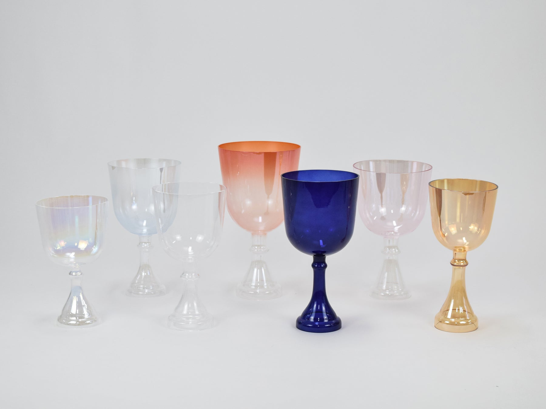 The Complete Crystal Chalice Grail Set | 7 Practitioner Grade Stemmed Crystal Singing Bowls