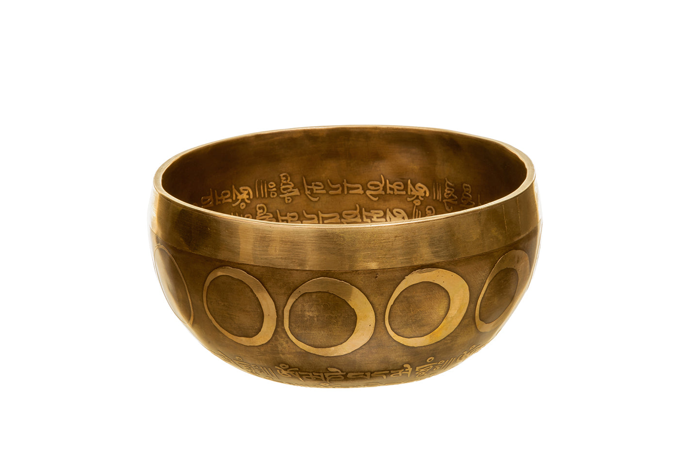 The Inner Space Bowl: 6 Inch Handmade Bronze Singing Bowl From Nepal Moon and Star Design