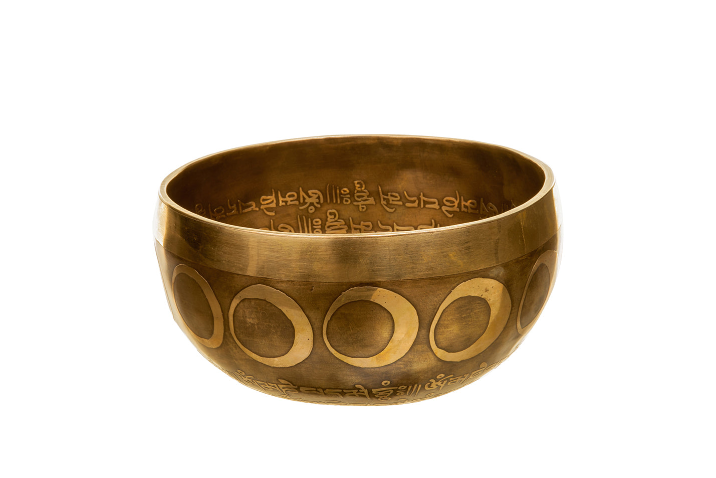 The Inner Space Bowl: 6 Inch Handmade Bronze Singing Bowl From Nepal Moon and Star Design