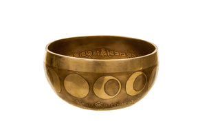 The Inner Space Bowl: 6 Inch Handmade Bronze Singing Bowl From Nepal Moon and Star Design