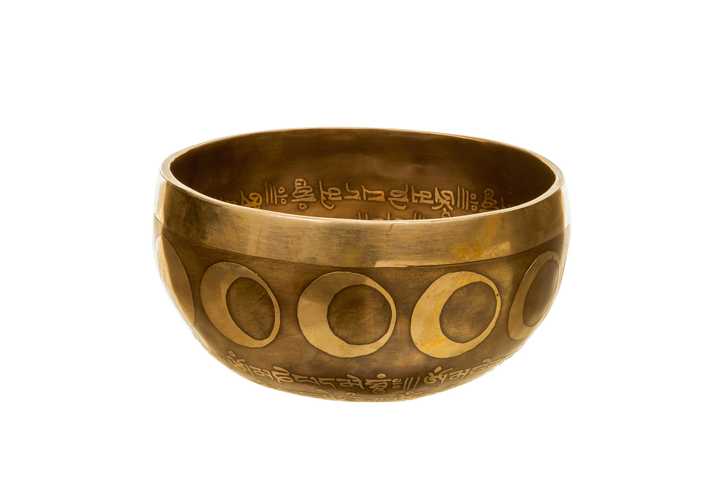 The Inner Space Bowl: 6 Inch Handmade Bronze Singing Bowl From Nepal Moon and Star Design