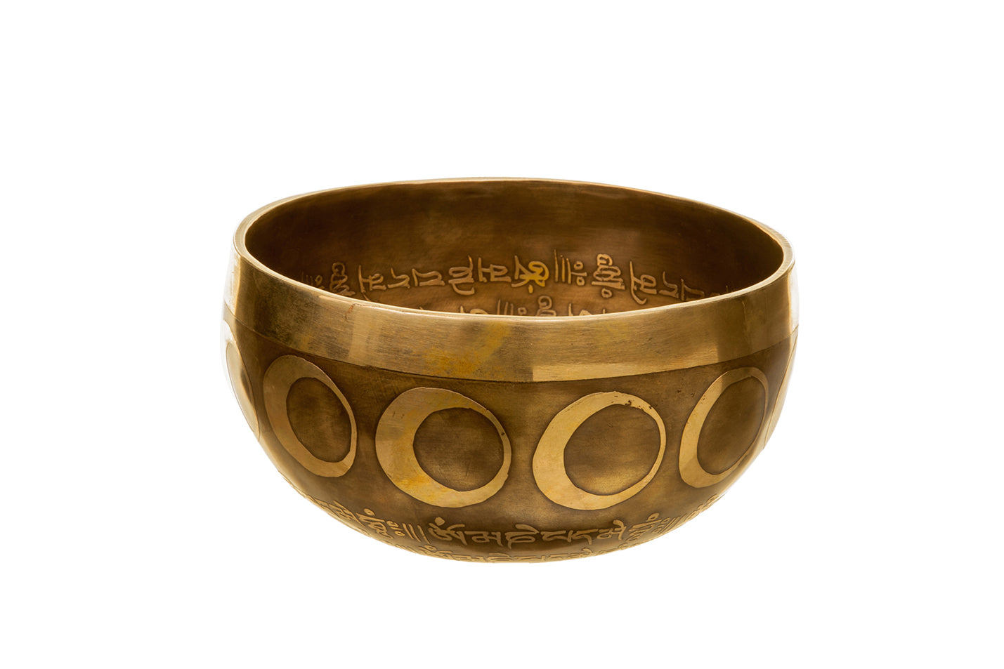 The Inner Space Bowl: 6 Inch Handmade Bronze Singing Bowl From Nepal Moon and Star Design