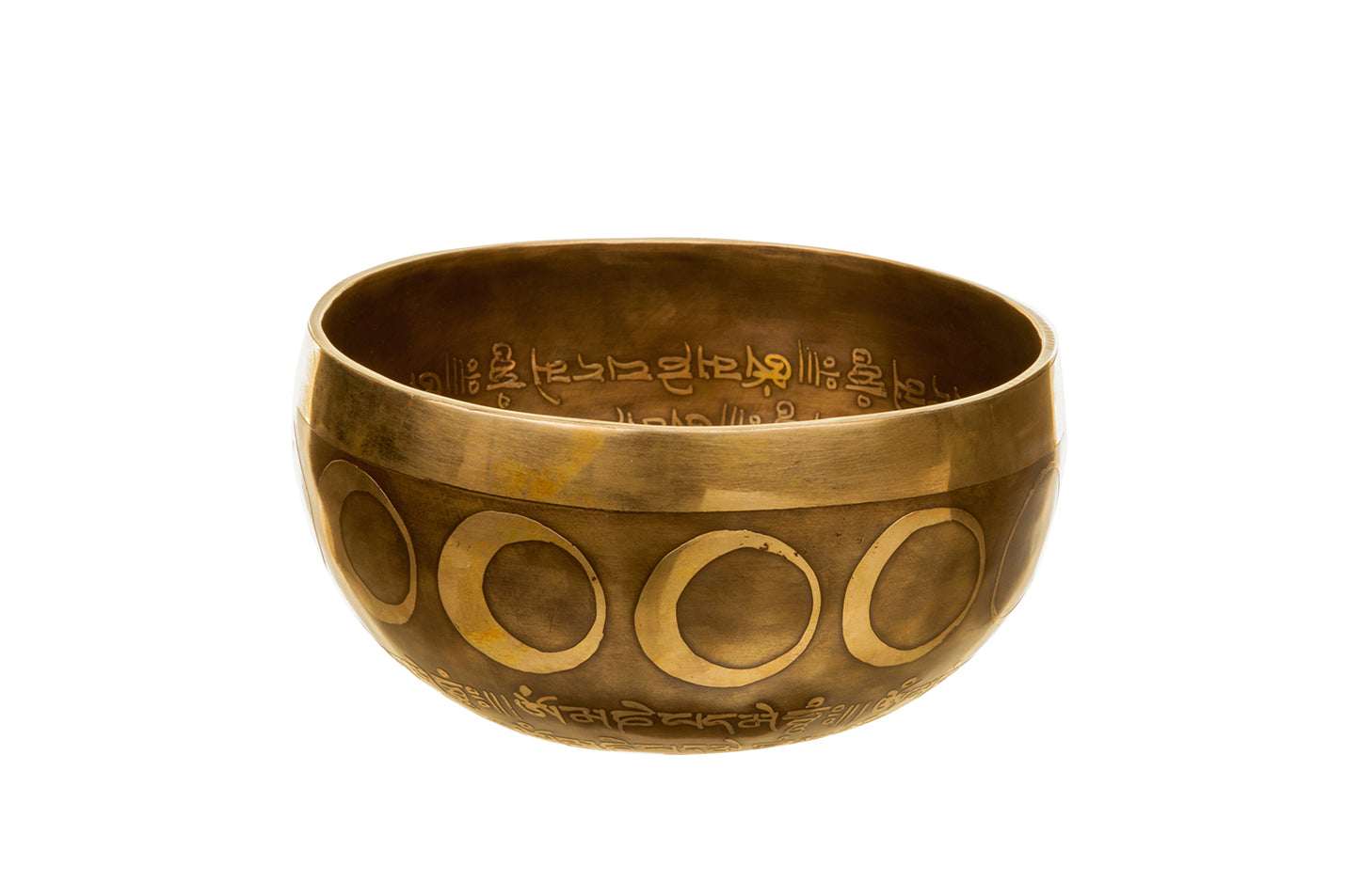 The Inner Space Bowl: 6 Inch Handmade Bronze Singing Bowl From Nepal Moon and Star Design