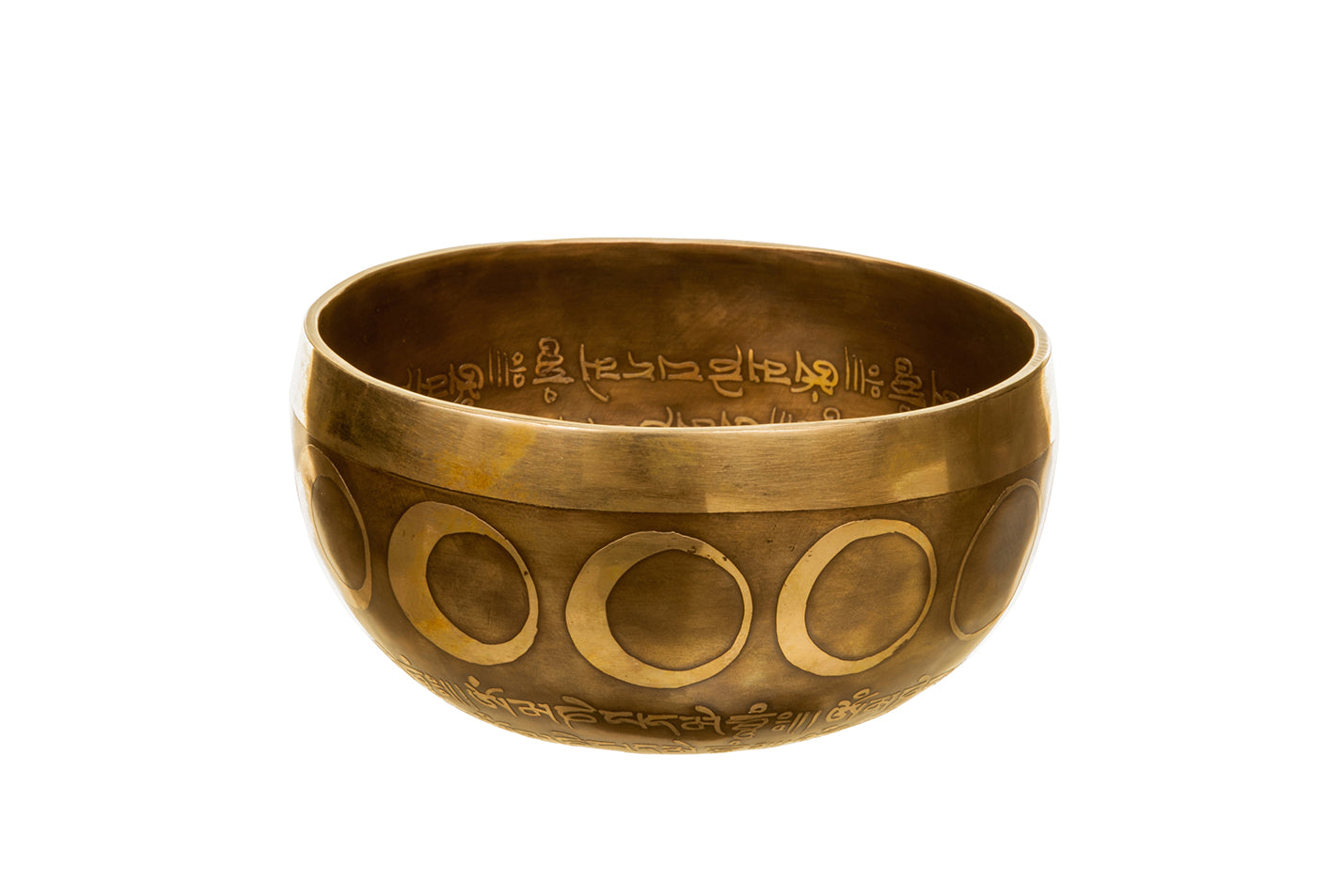 The Inner Space Bowl: 6 Inch Handmade Bronze Singing Bowl From Nepal Moon and Star Design