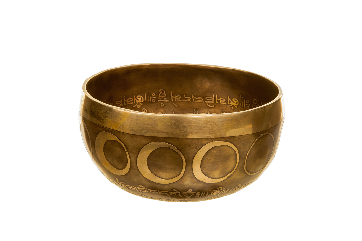 The Inner Space Bowl: 6 Inch Handmade Bronze Singing Bowl From Nepal Moon and Star Design