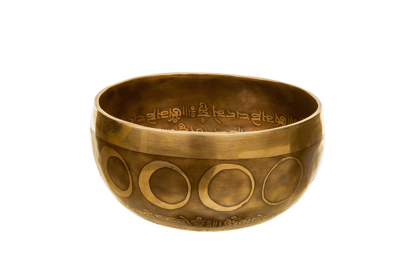 The Inner Space Bowl: 6 Inch Handmade Bronze Singing Bowl From Nepal Moon and Star Design