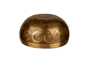 The Inner Space Bowl: 6 Inch Handmade Bronze Singing Bowl From Nepal Moon and Star Design