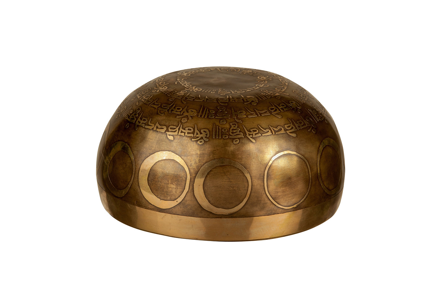 The Inner Space Bowl: 6 Inch Handmade Bronze Singing Bowl From Nepal Moon and Star Design
