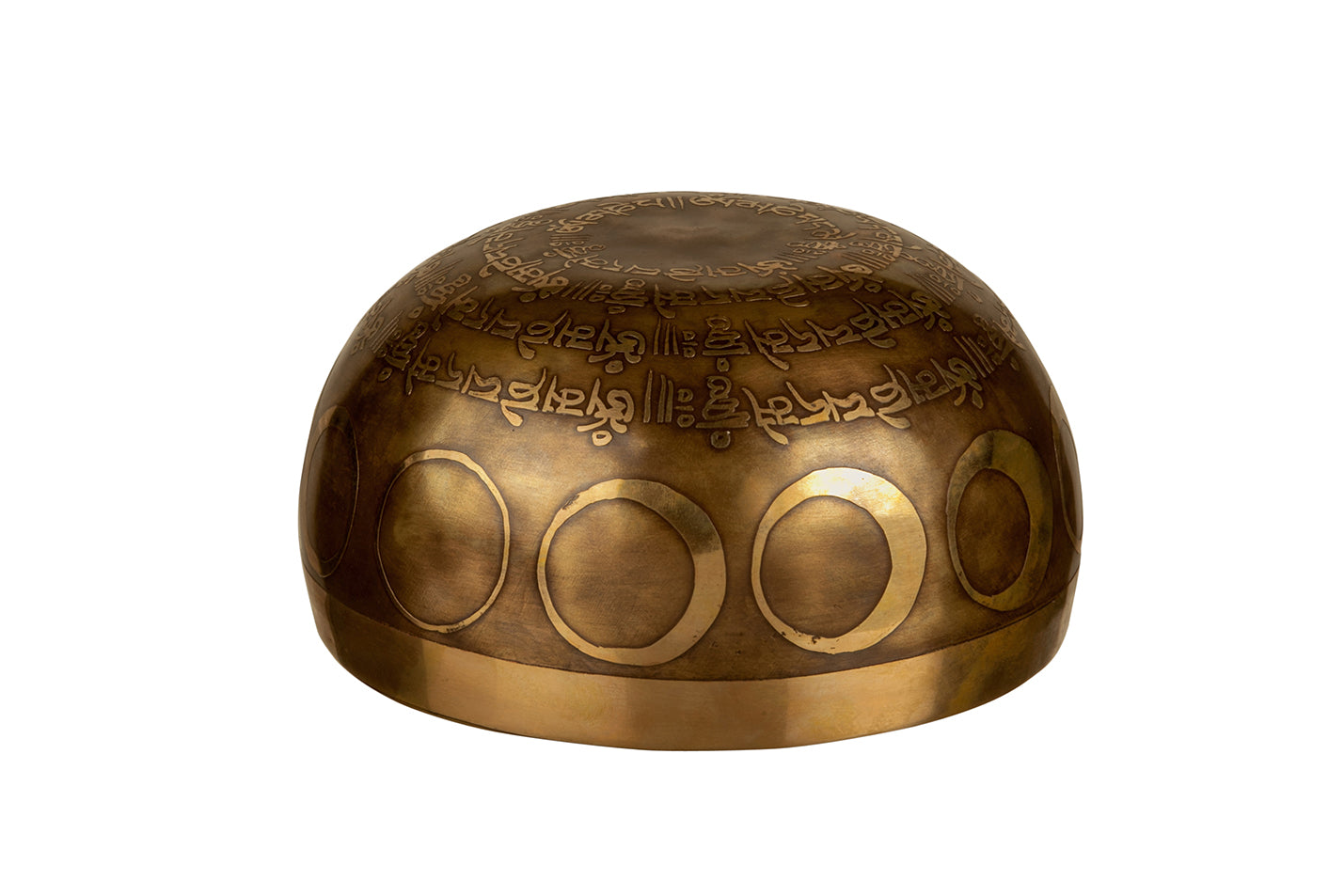 The Inner Space Bowl: 6 Inch Handmade Bronze Singing Bowl From Nepal Moon and Star Design